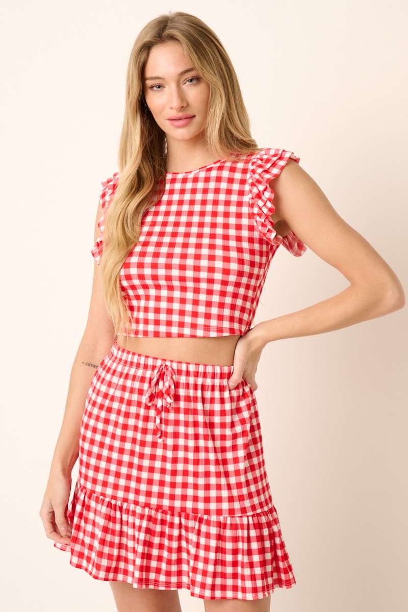 Gingham ruffle top – Embellish Boutique Owensboro